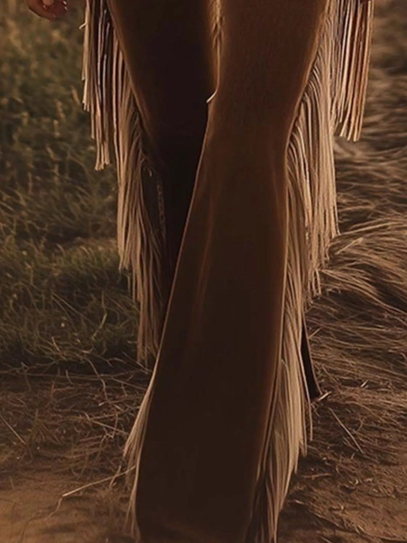 Fringe Trim Flare Pants - Girly Tea