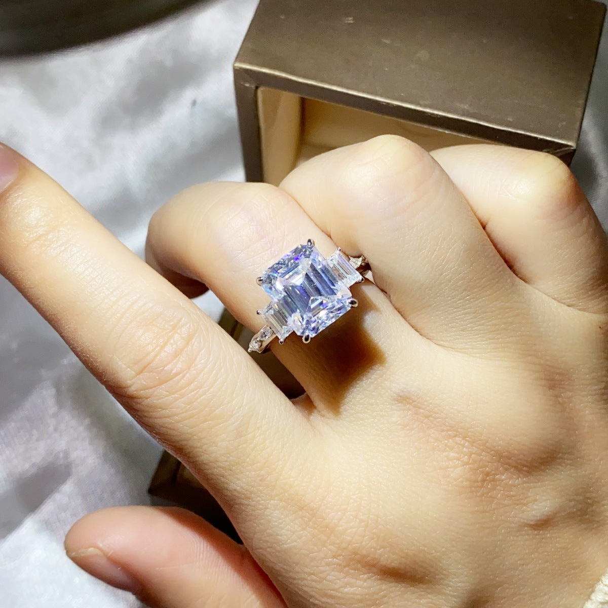 5 Carat Moissanite 925 Sterling Silver Ring - Girly Tea