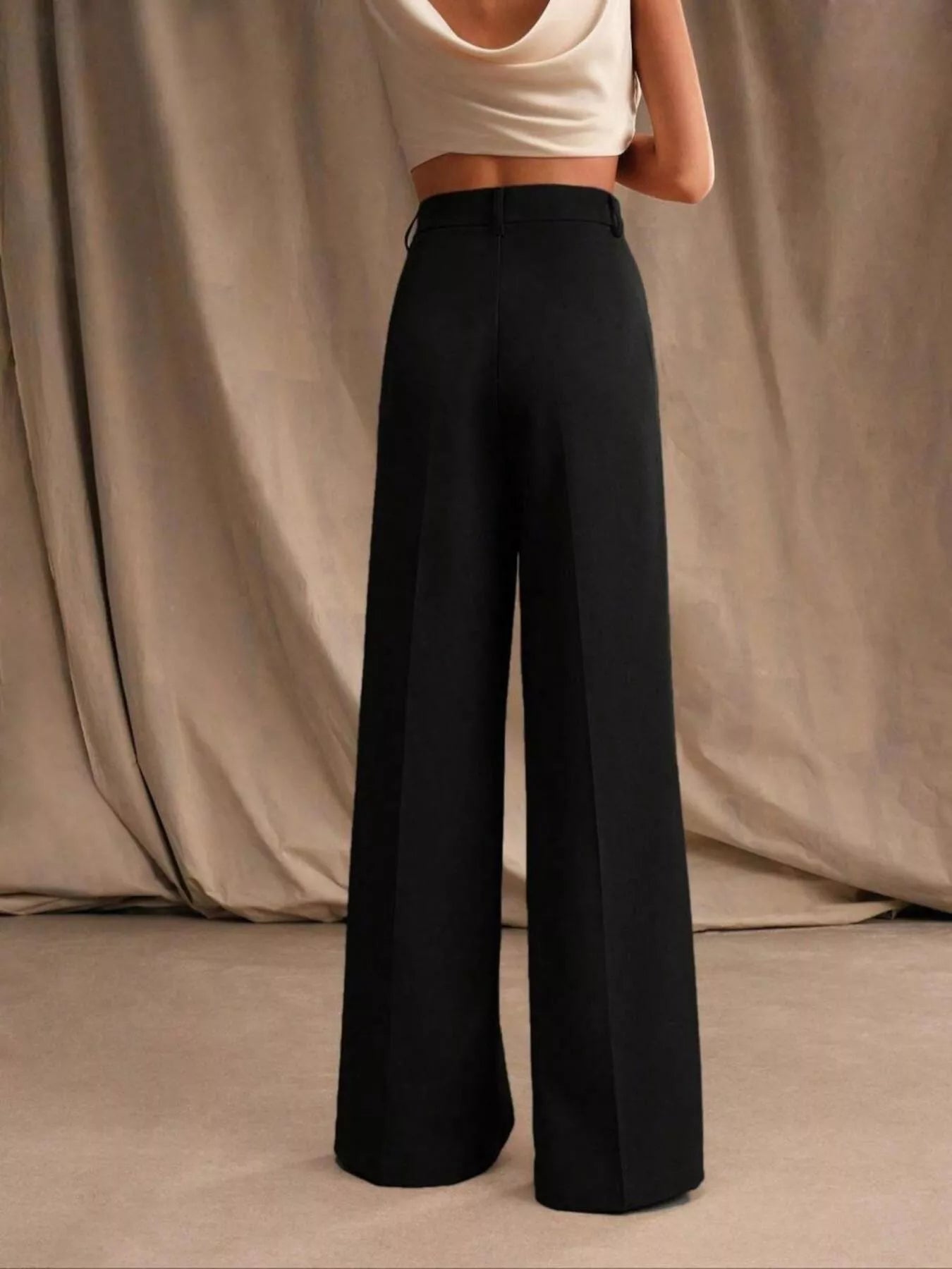 High-Waisted Wide-Leg Pants - Girly Tea