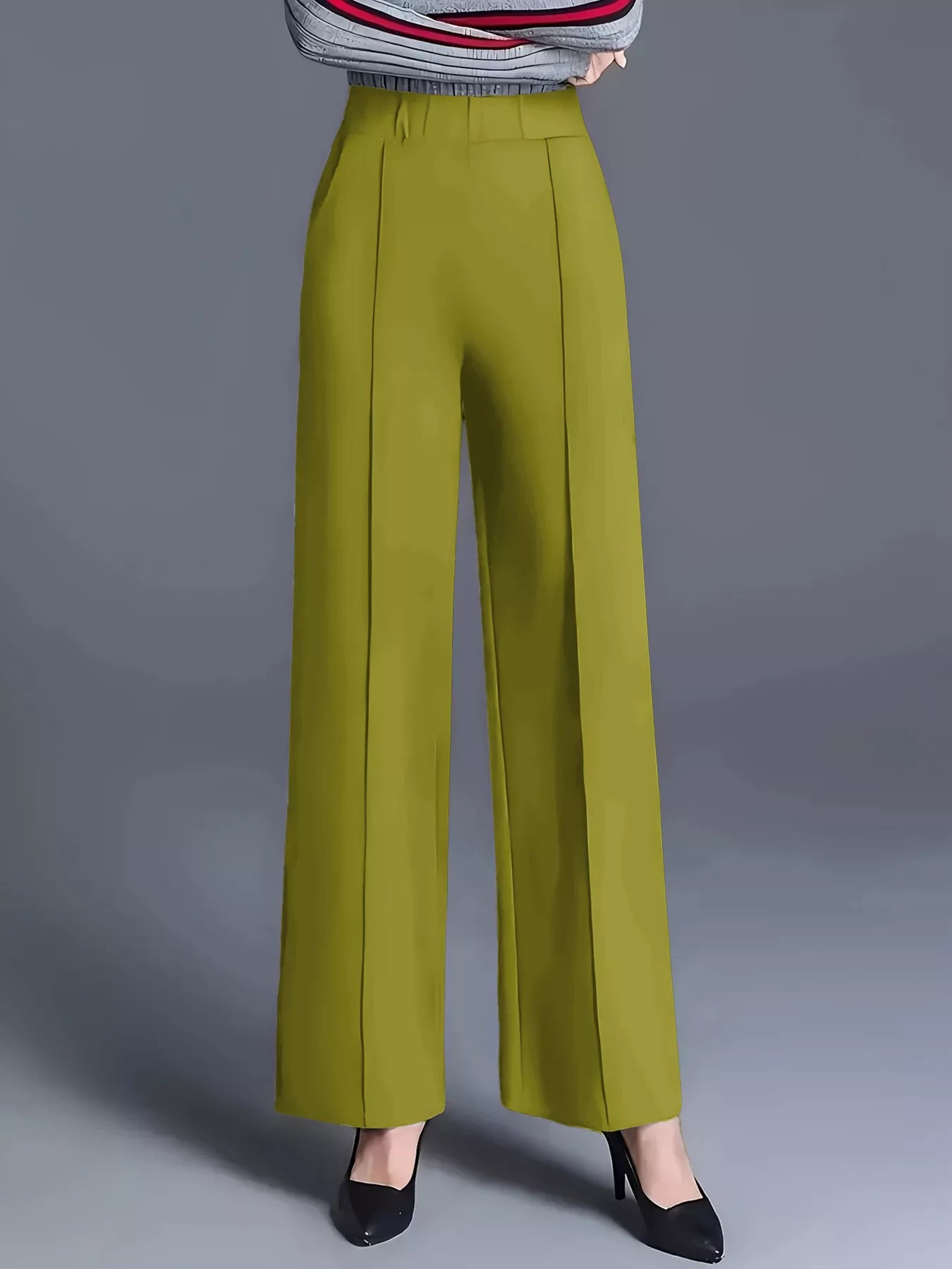 Wide Leg High Waist Pants - Girly Tea