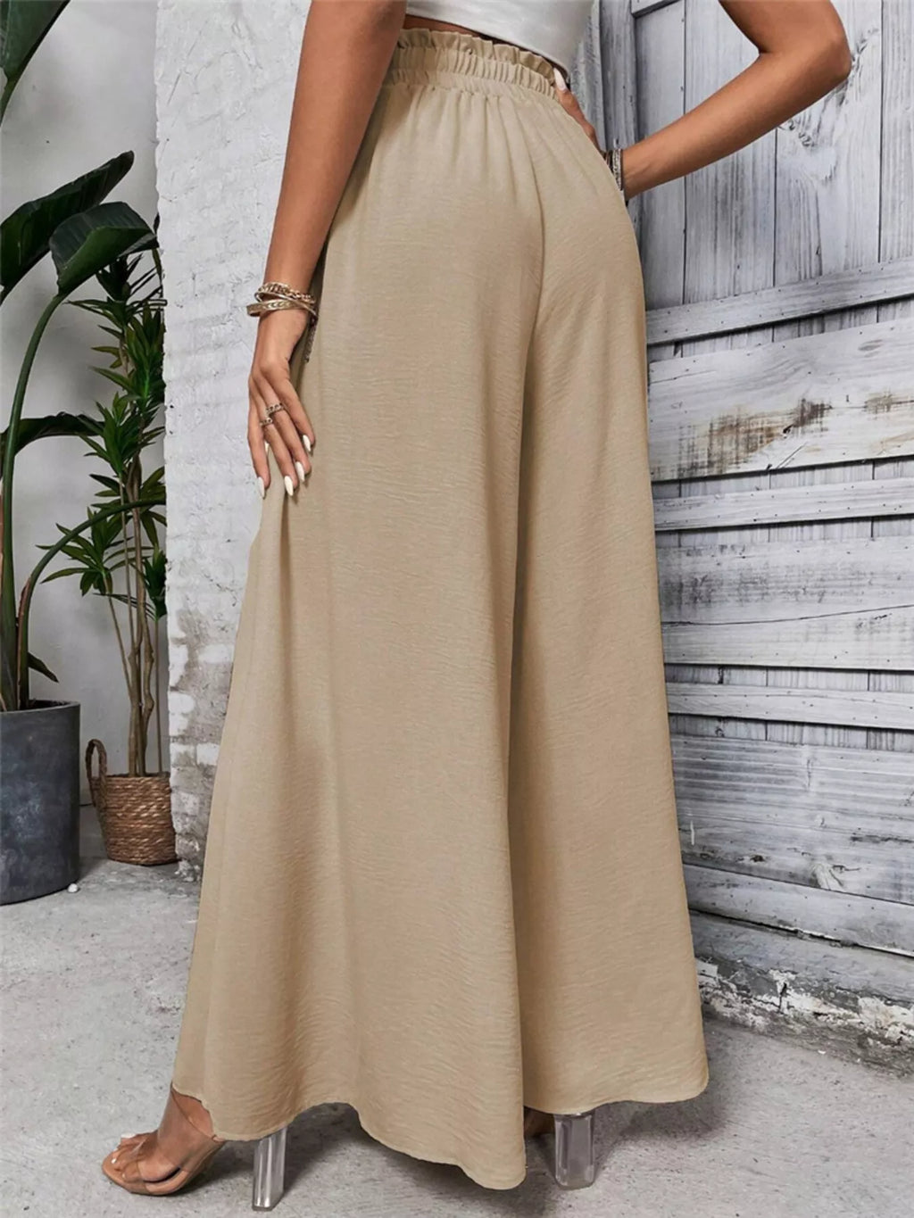 Frill Wide Leg Pants - Girly Tea