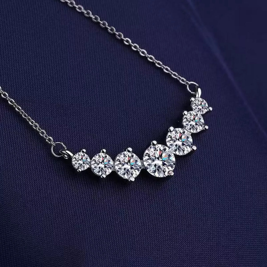 2.8 Carat Moissanite 925 Sterling Silver Necklace - Girly Tea