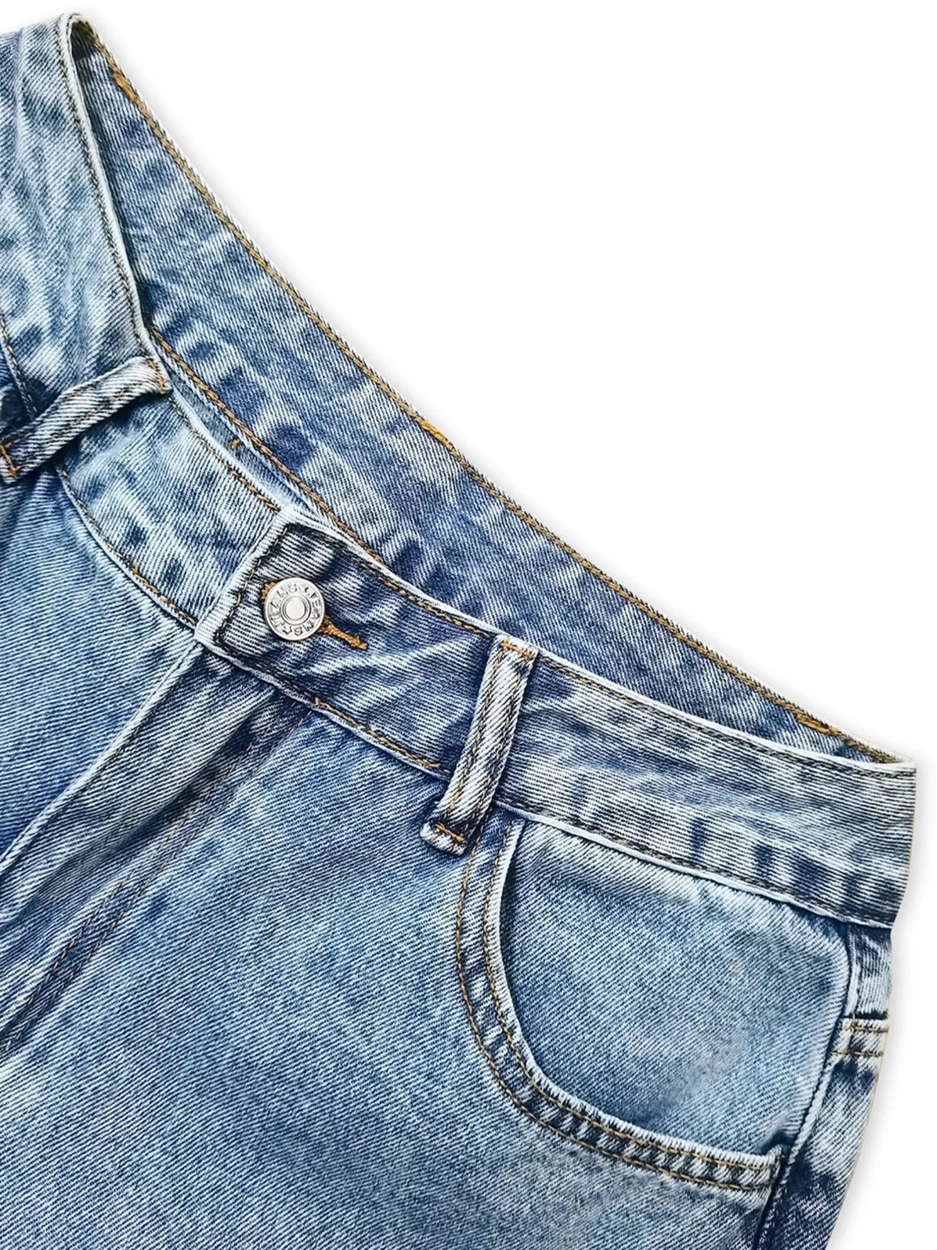 Distressed Wide Leg Jeans - Girly Tea