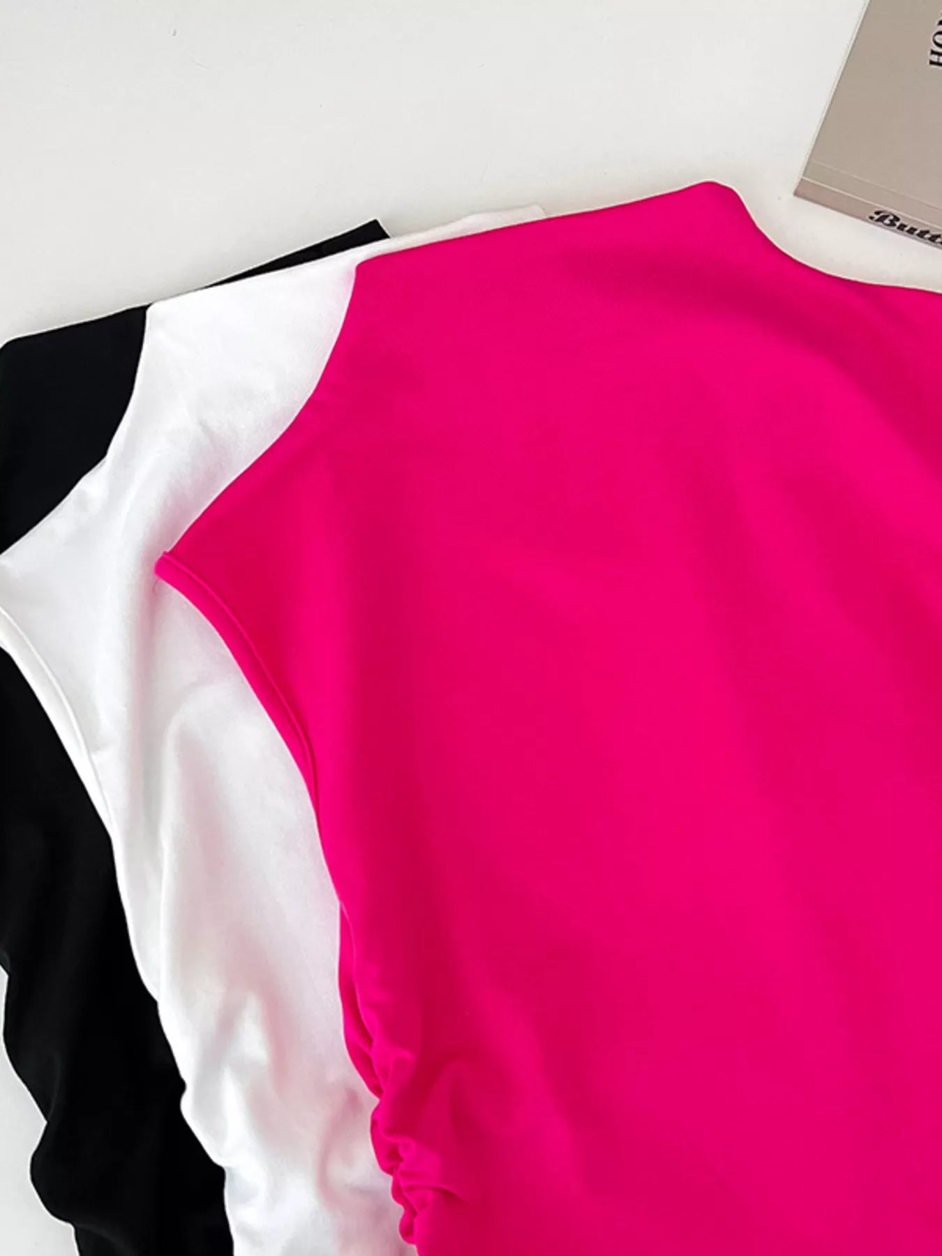 Ruched Mock Neck Tank - Girly Tea