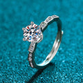1 Carat Moissanite 925 Sterling Silver Ring - Girly Tea