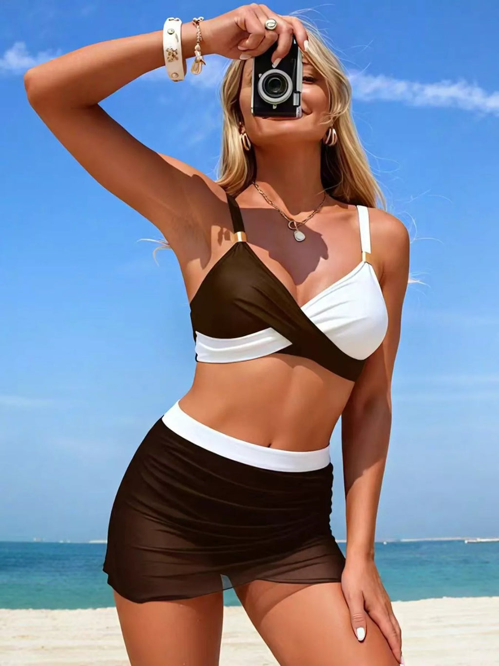 Two Tone Cami and Skort Swim Set - Girly Tea