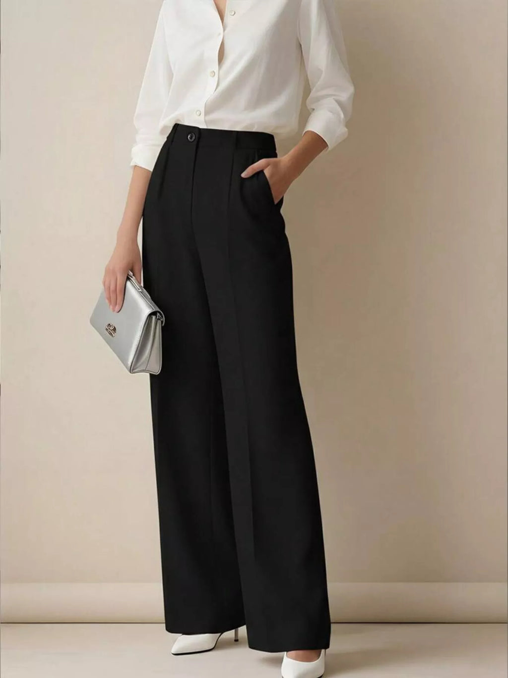 High-Waisted Wide Leg Pants - Girly Tea