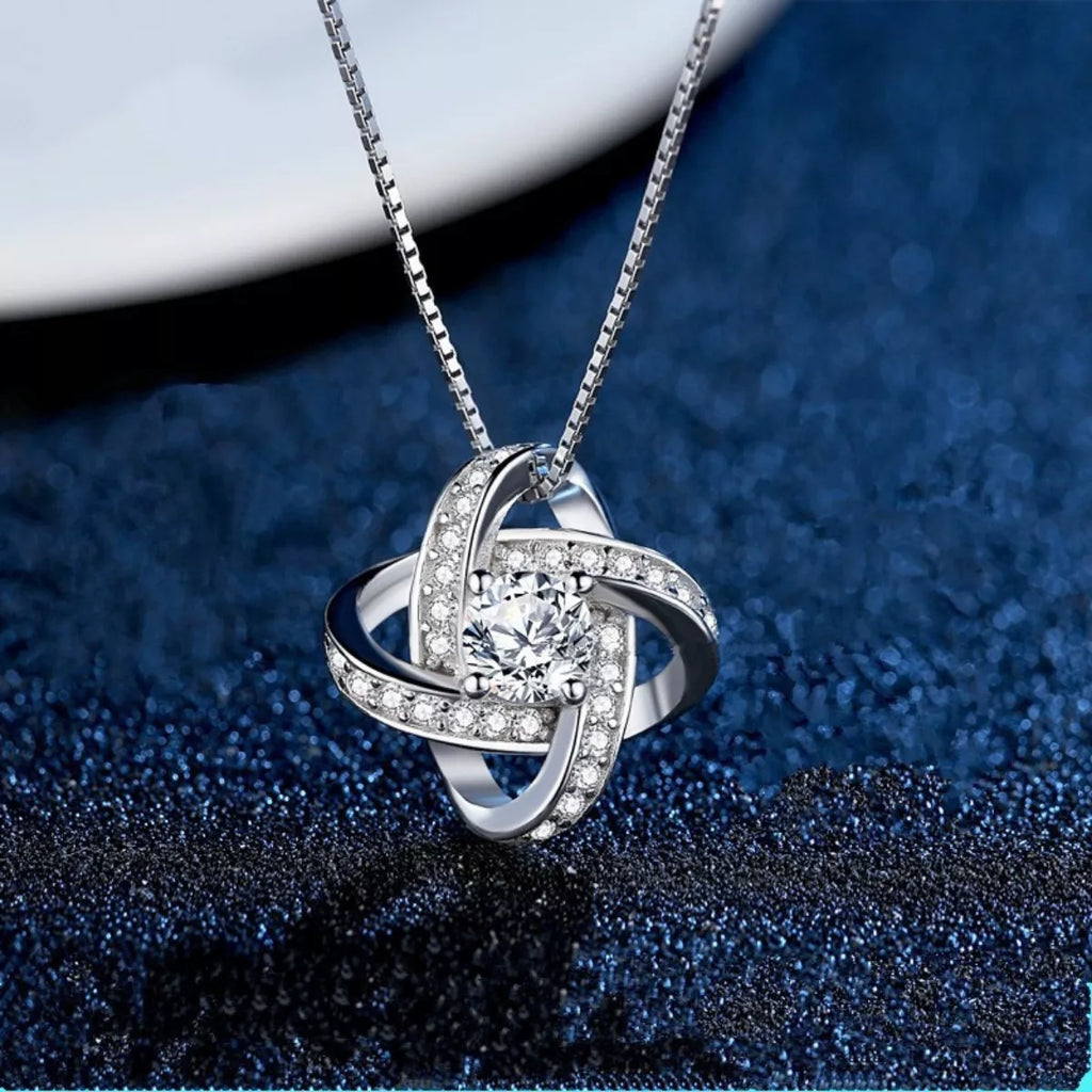 1 Carat Moissanite 925 Sterling Silver Pendant Necklace - Girly Tea