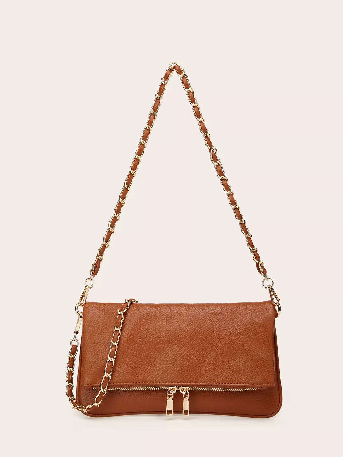 PU Leather Chain Strap Shoulder Bag - Girly Tea