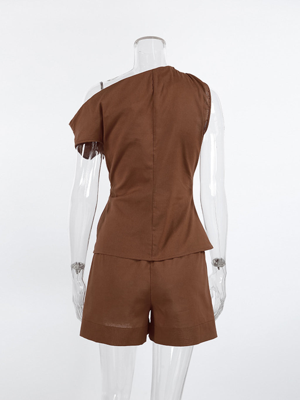 One-Shoulder Top and Shorts Set - Girly Tea