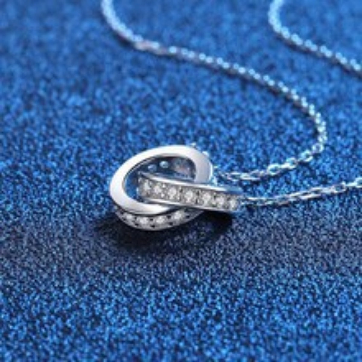 925 Sterling Silver Double Circle Pendant Necklace - Girly Tea