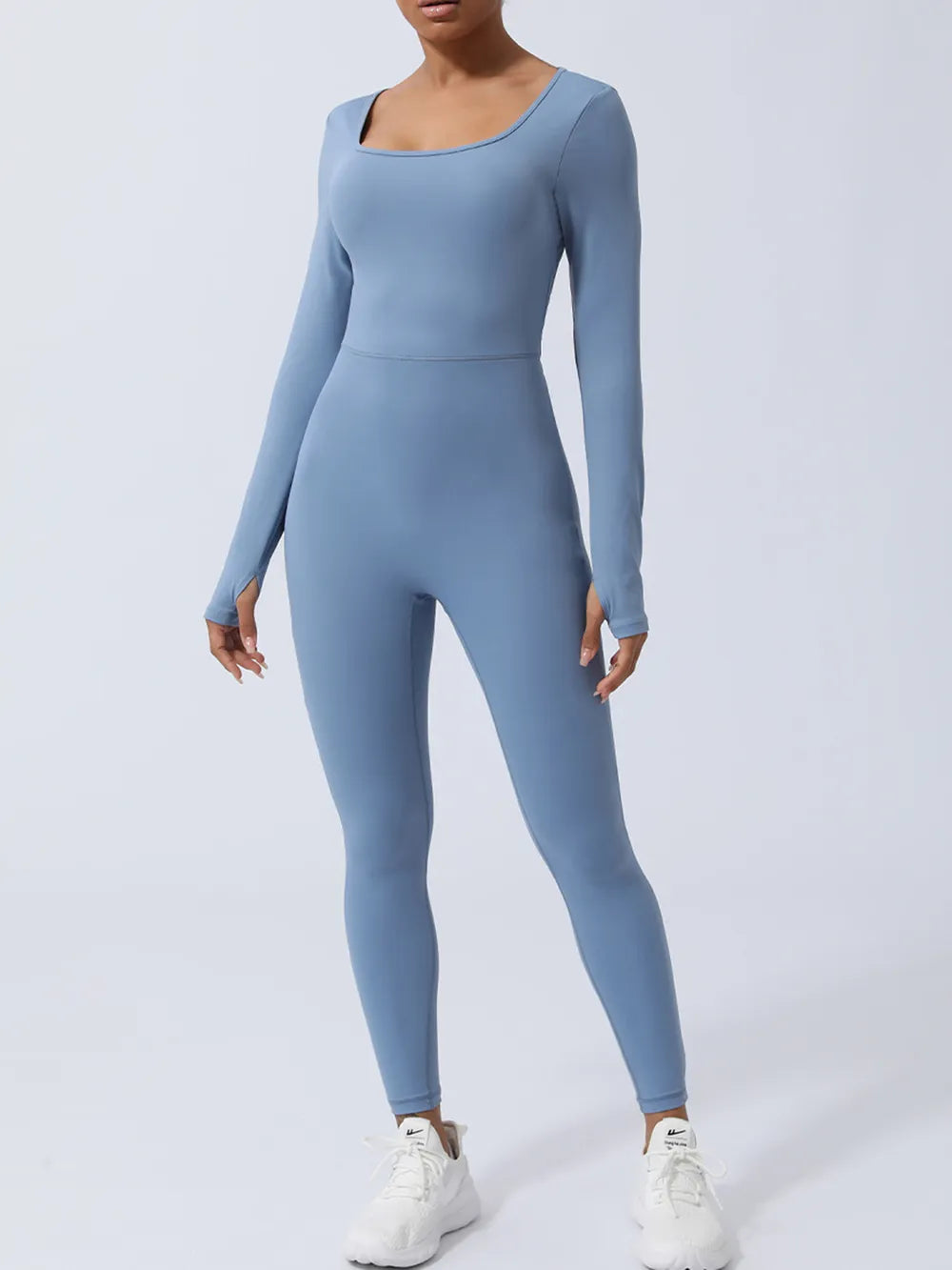 Twisted Backless Long Sleeve Jumpsuit - Girly Tea