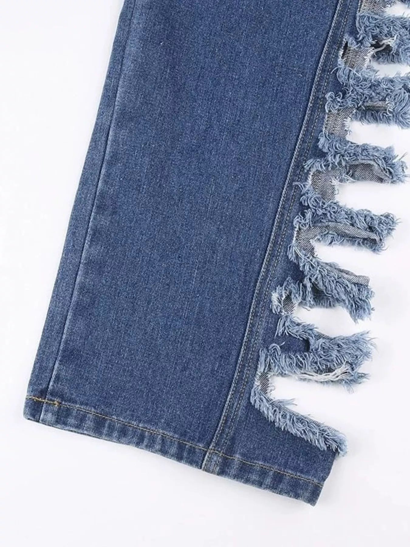 Side Distressed Jeans - Girly Tea