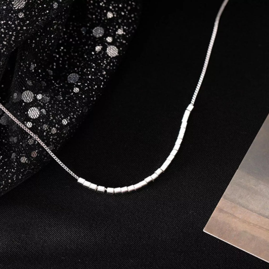 925 Sterling Silver Cube Necklace - Girly Tea