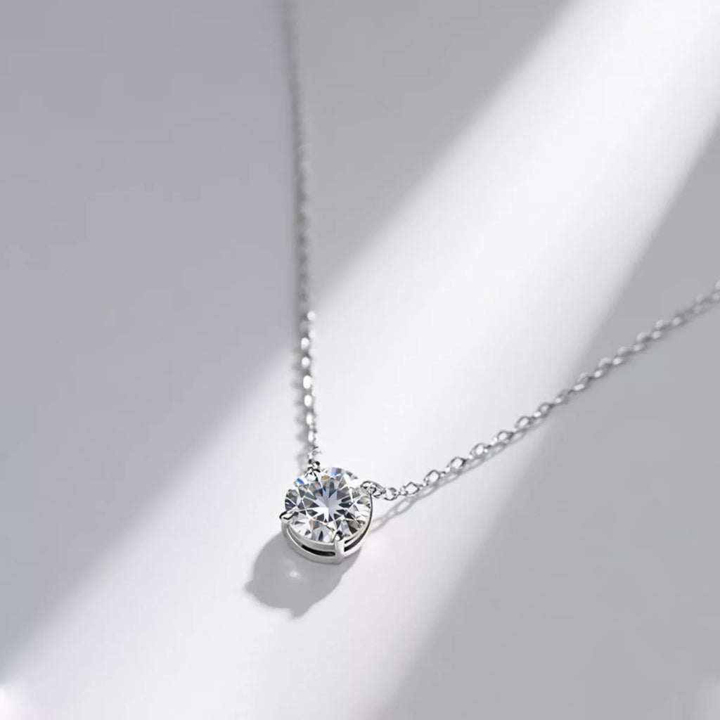 2 Carat Moissanite Pendant Necklace - Girly Tea