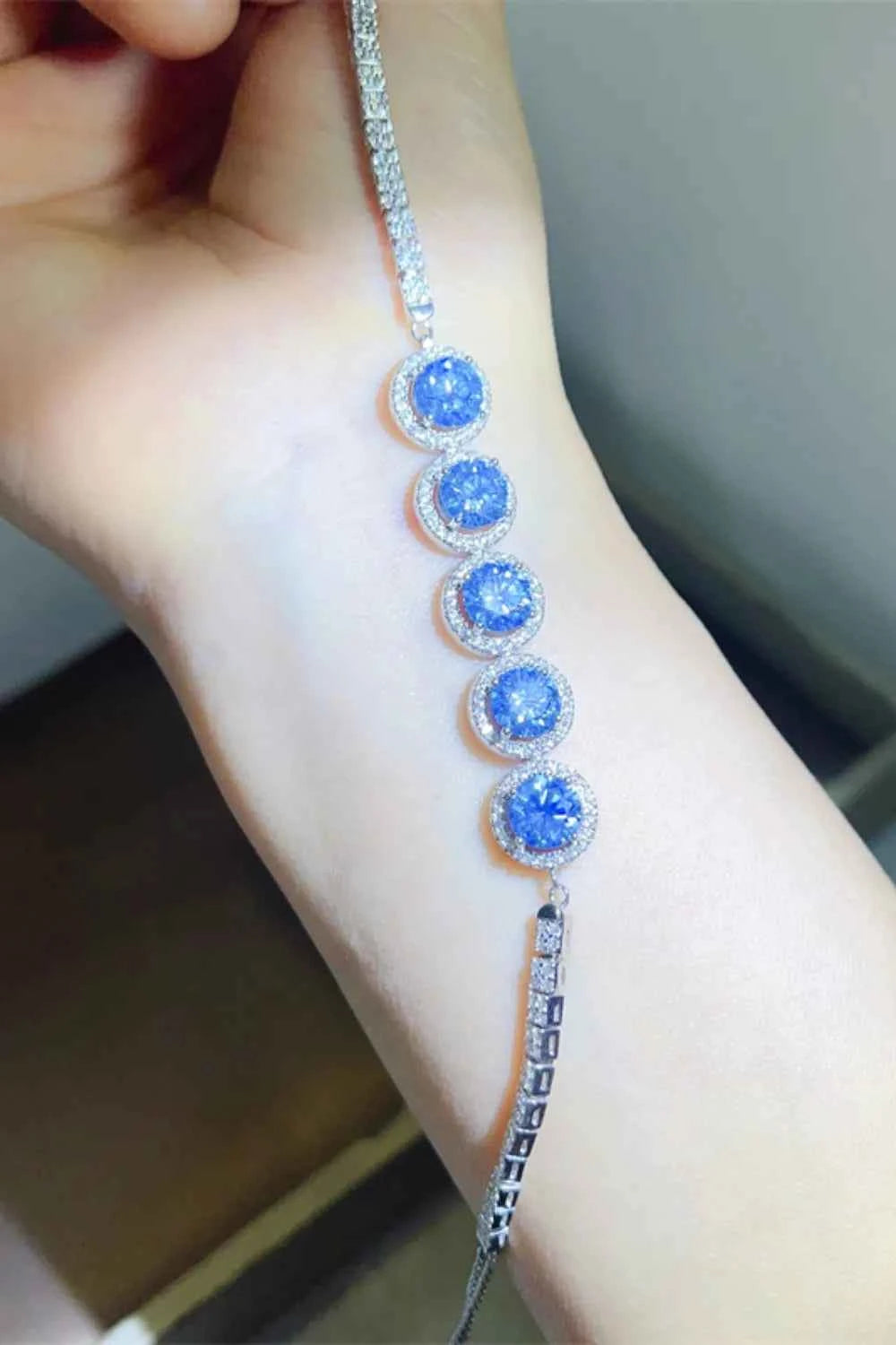 5 Carat Moissanite 925 Sterling Silver Bracelet
