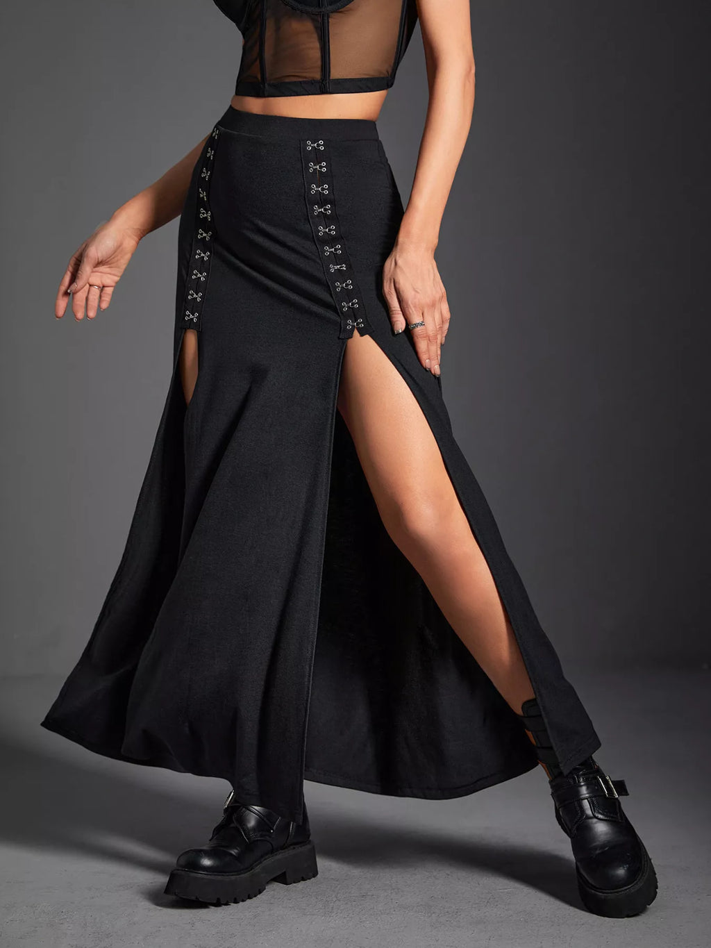 High Waist Slit Skirt - Girly Tea