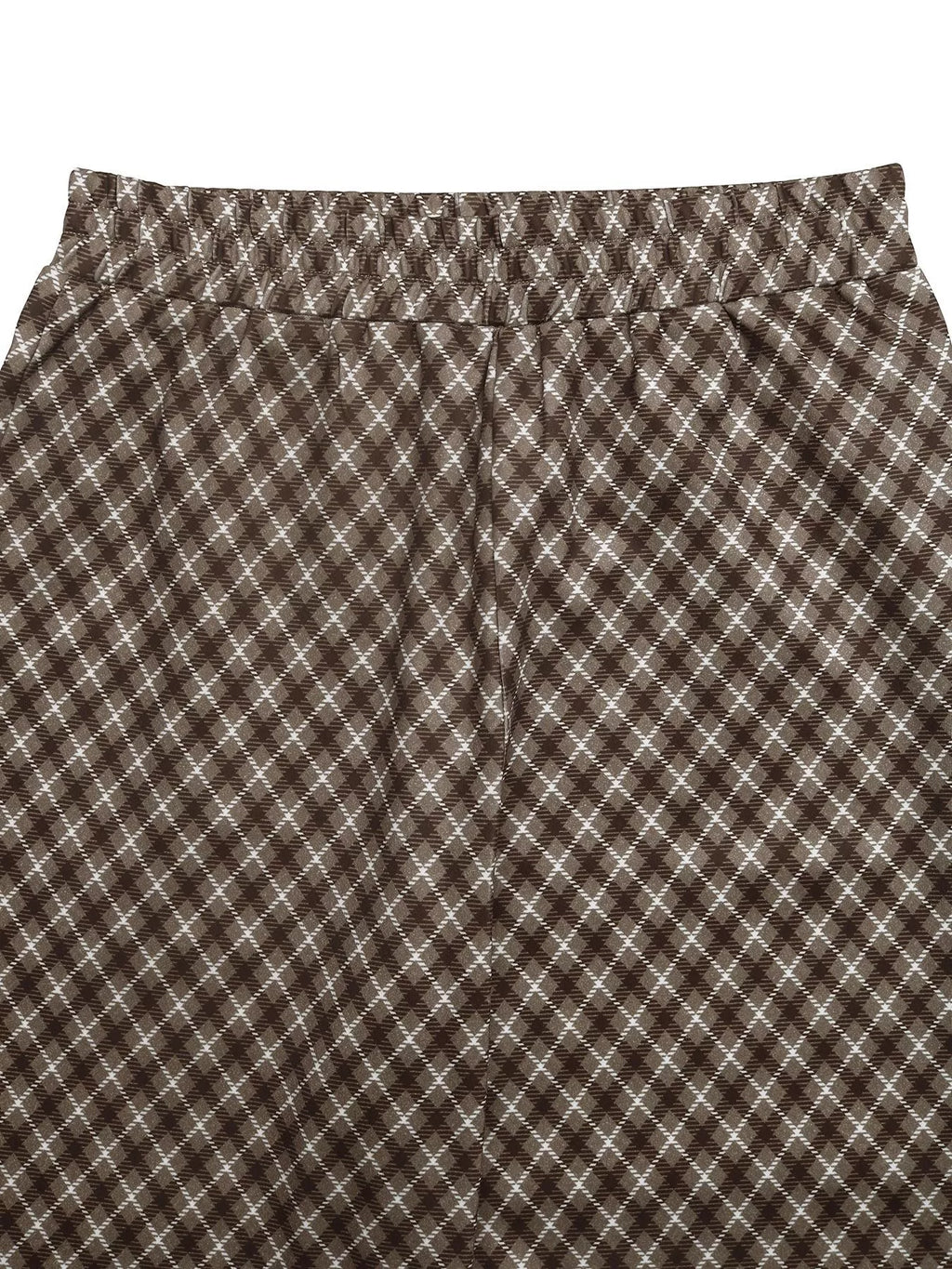 Plaid High-Waisted Wide Leg Pants - Girly Tea