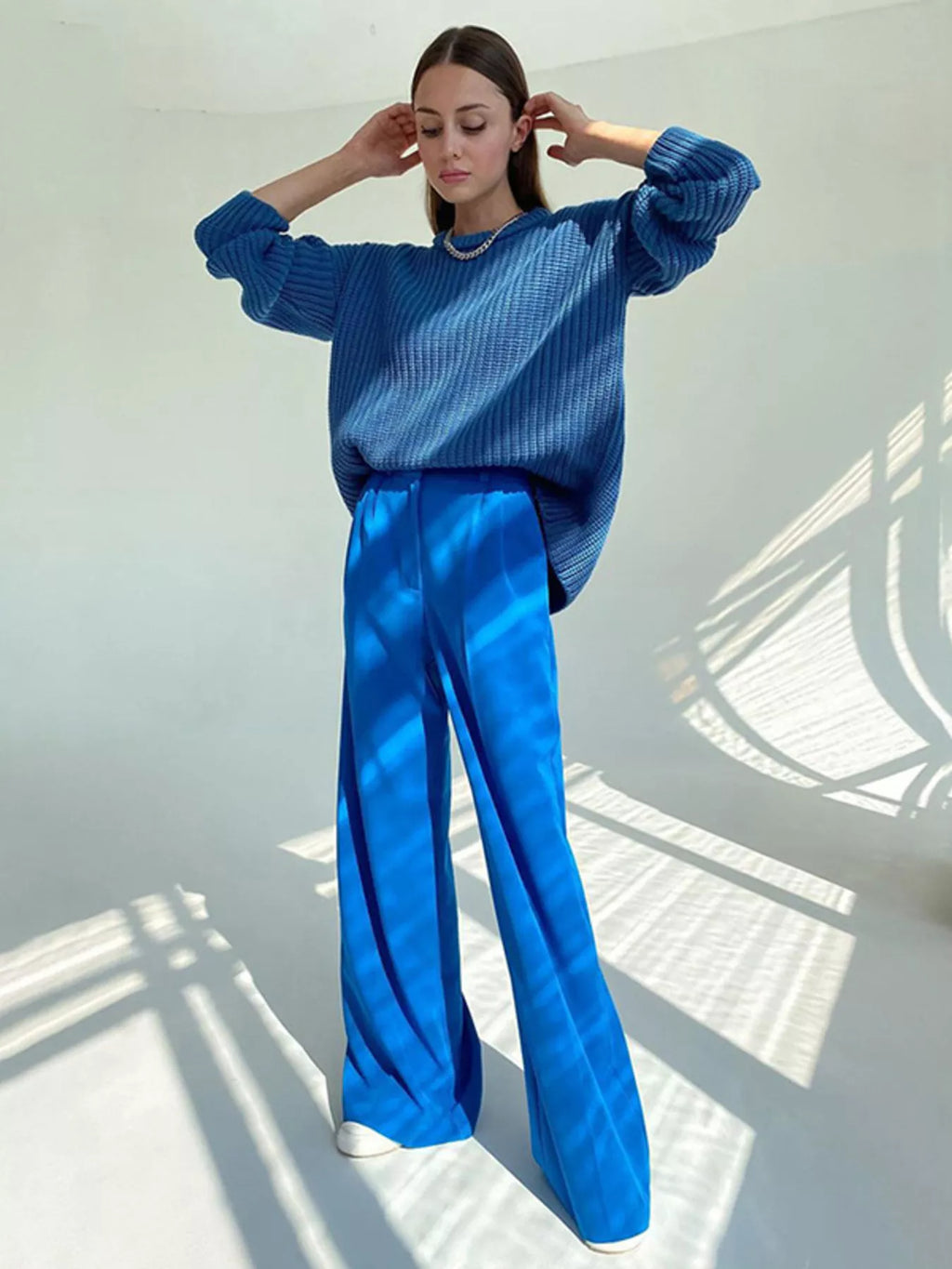 Wide Leg Pleated Pants - Girly Tea