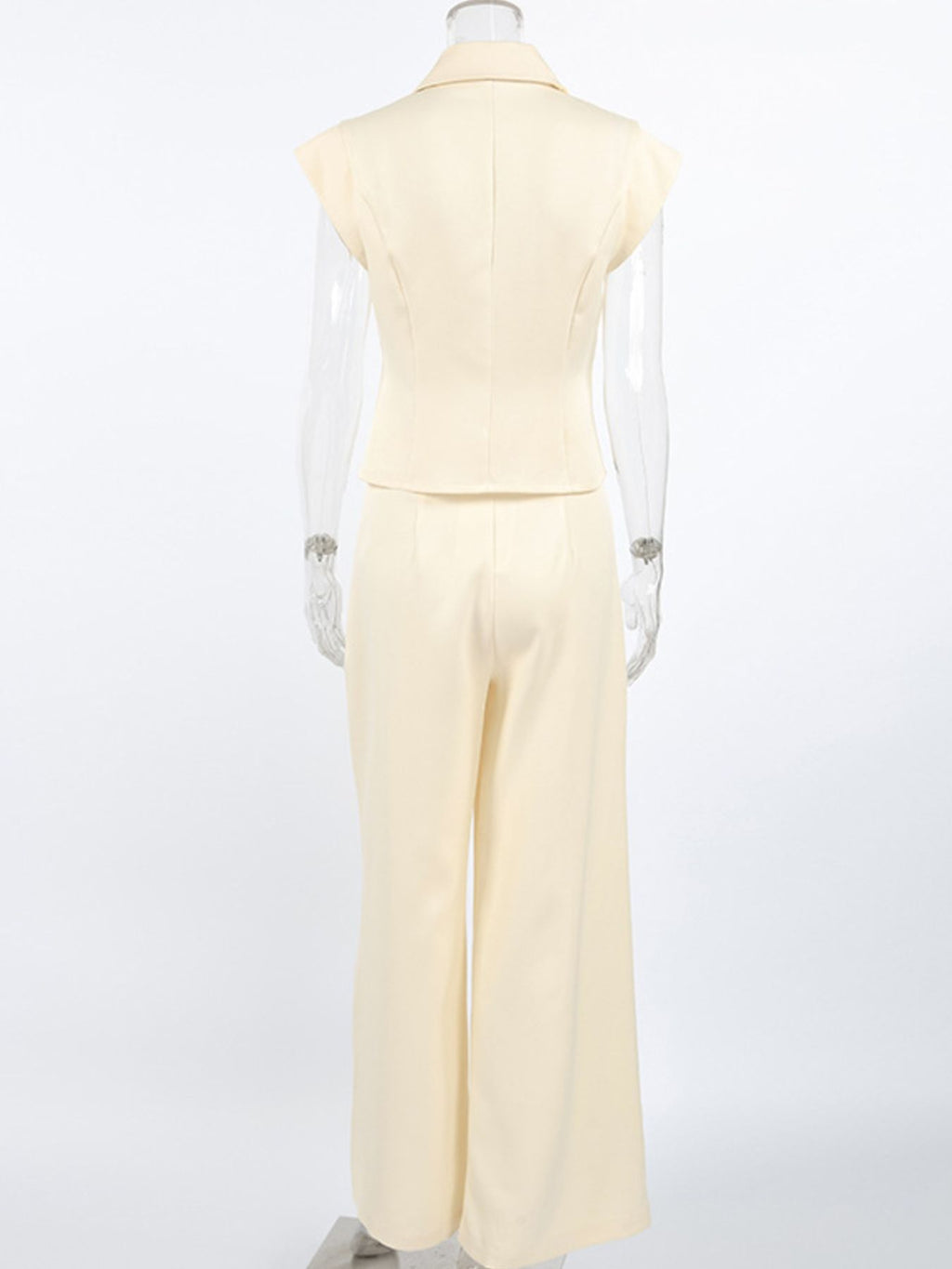 One Button Blazer & Wide Leg Pants Set - Girly Tea