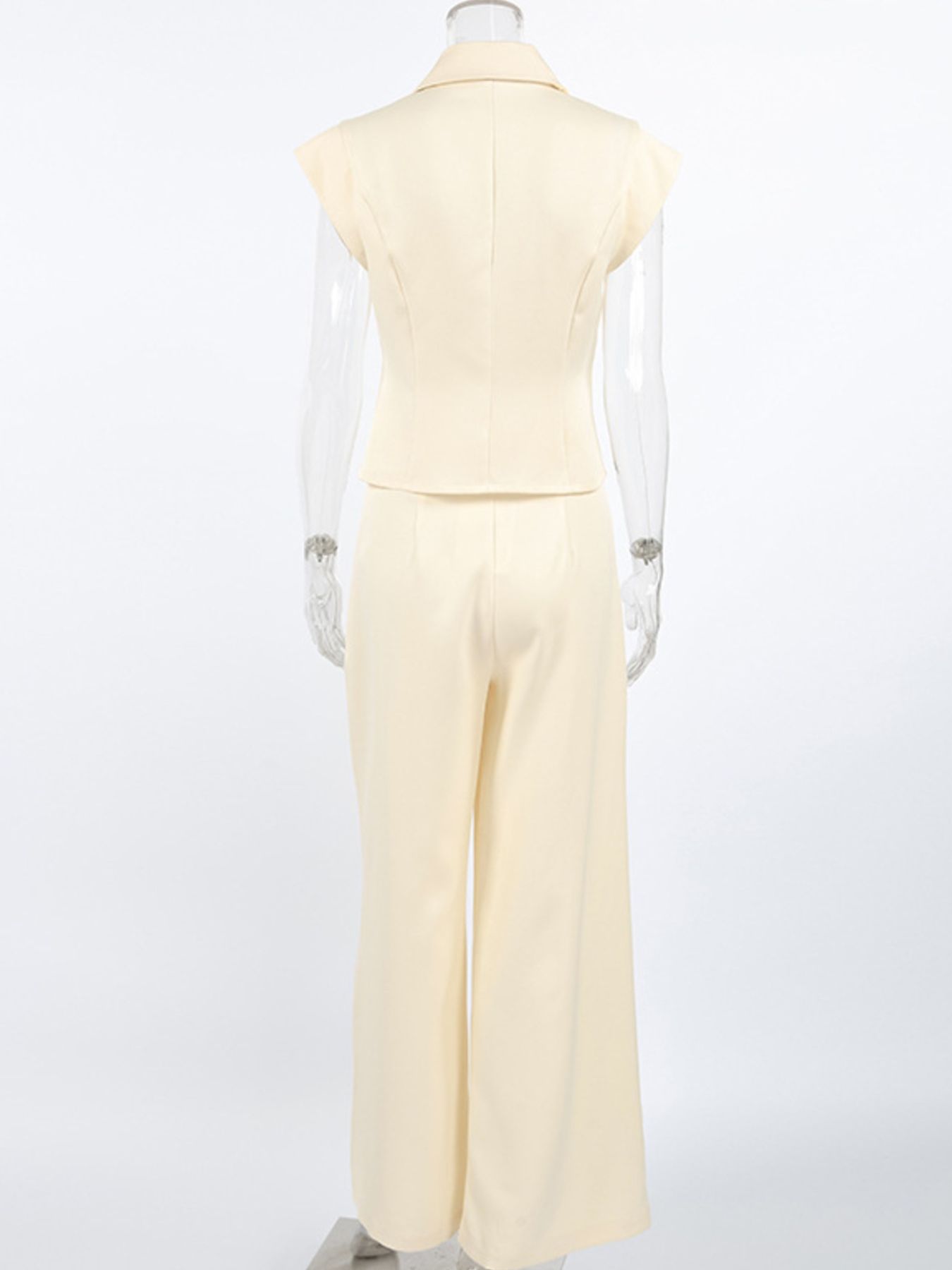 One Button Blazer & Wide Leg Pants Set - Girly Tea