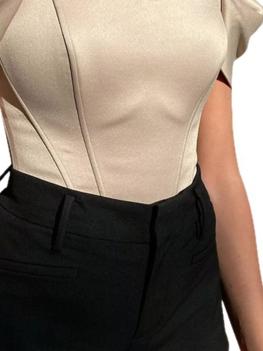 Off-Shoulder Short Sleeve Blouse - Girly Tea