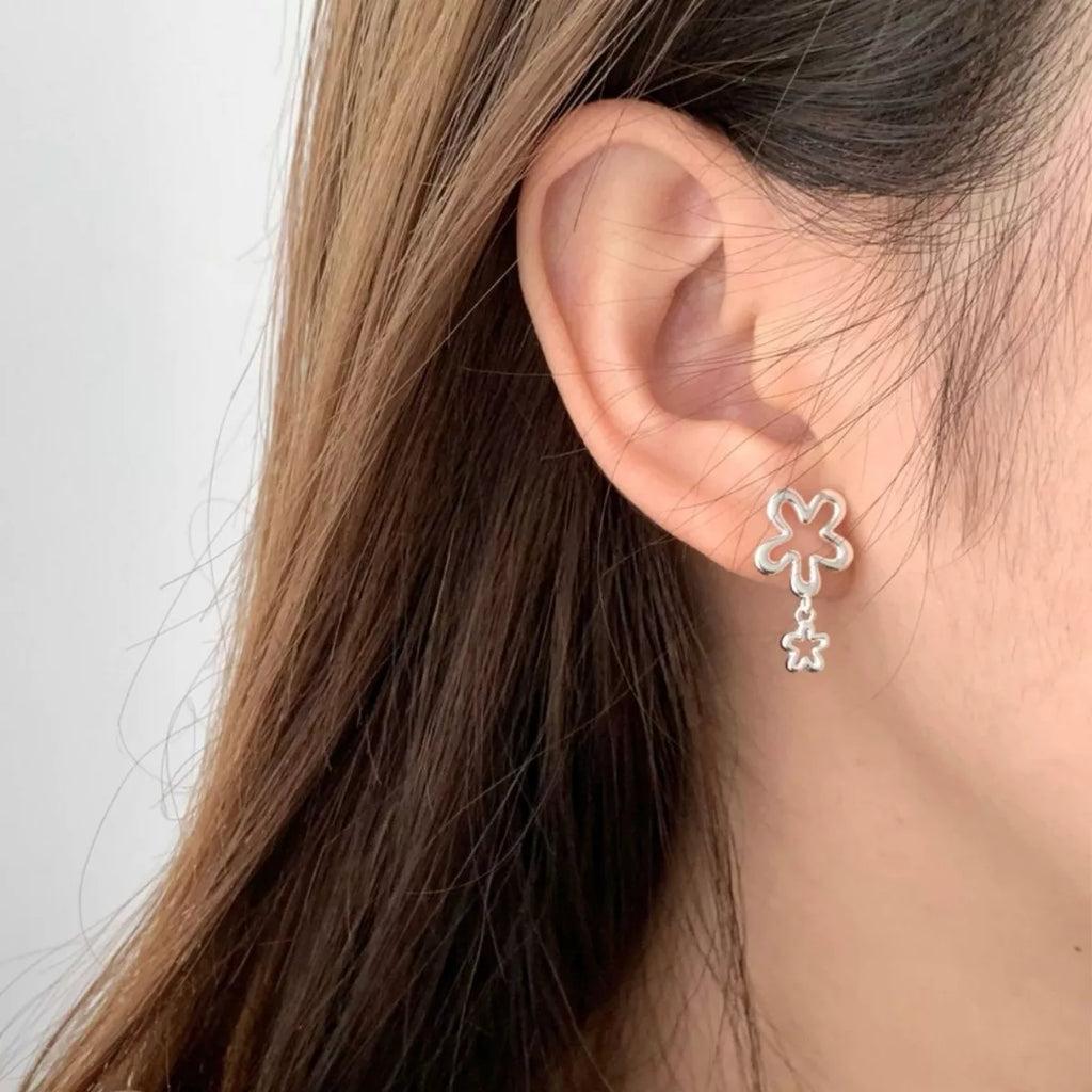 Flower Drop Earrings - Girly Tea
