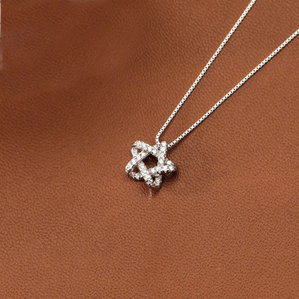 925 Sterling Silver Zircon Star Necklace - Girly Tea