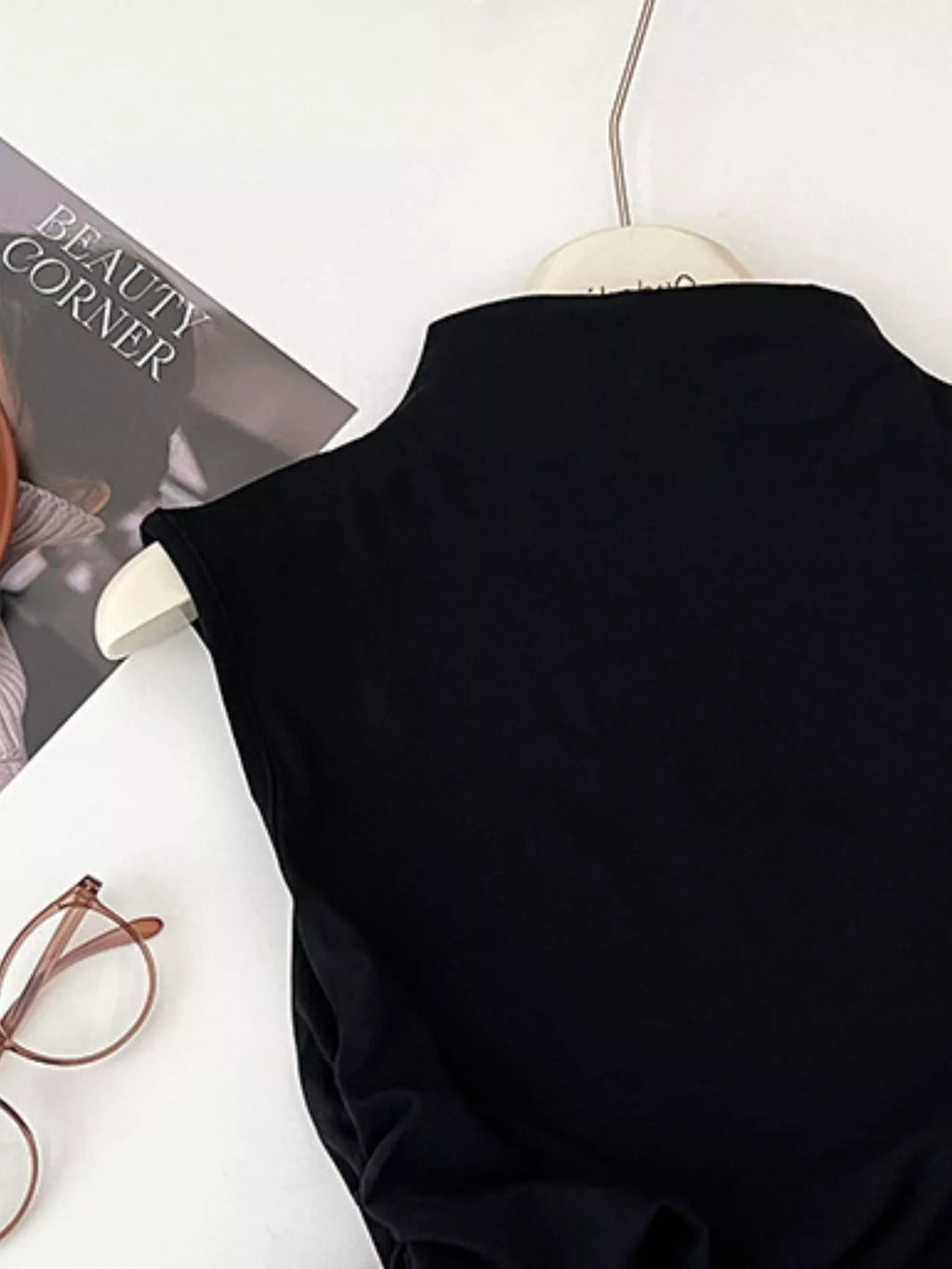 Ruched Mock Neck Tank - Girly Tea