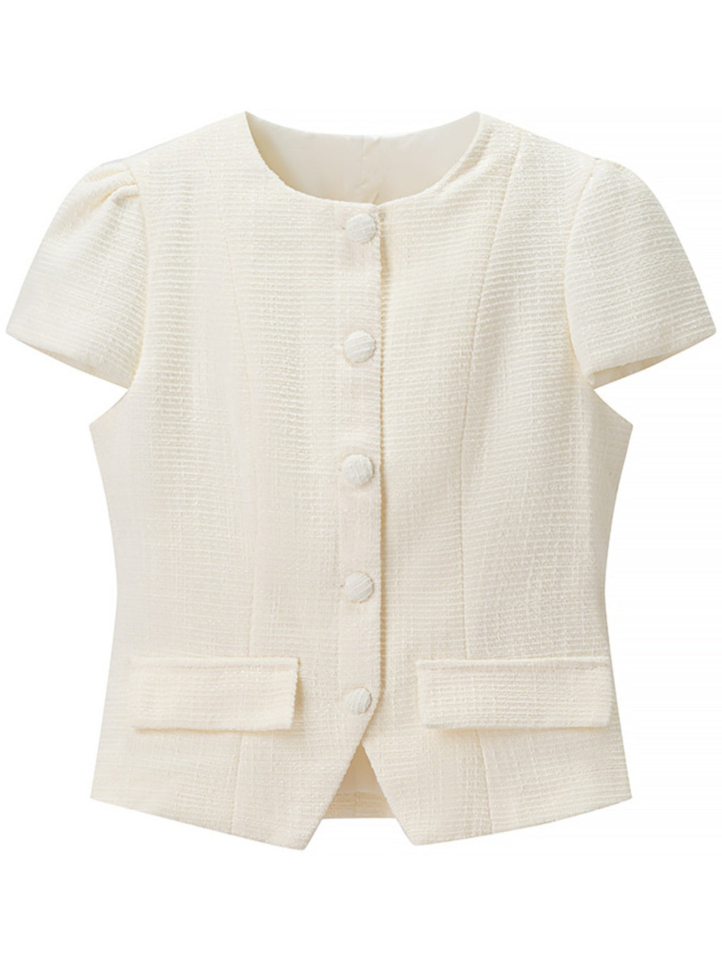Button Up Short Sleeve Top and Bubble Hem Skirt Set - Girly Tea