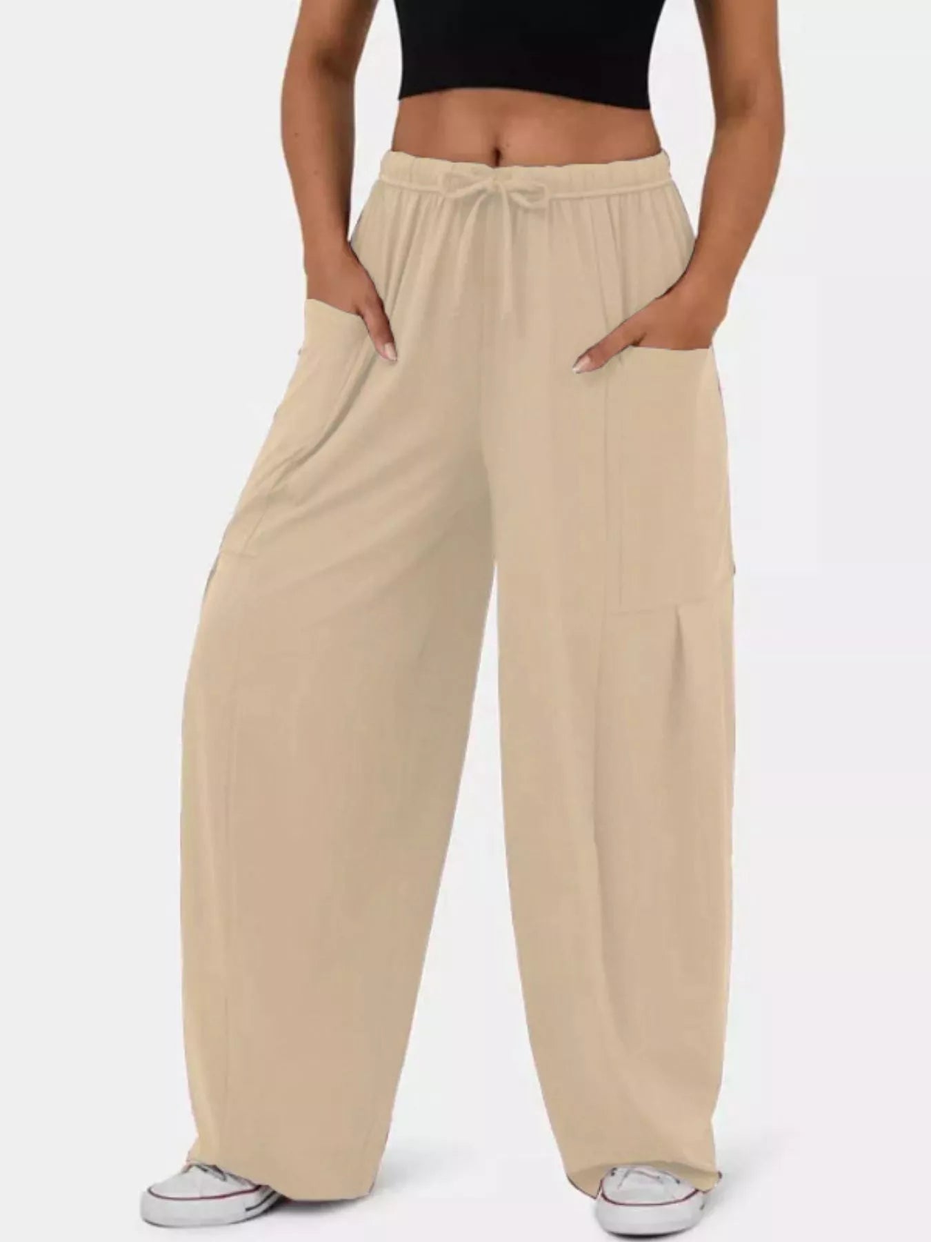 Relaxed Fit Drawstring Pants - Girly Tea