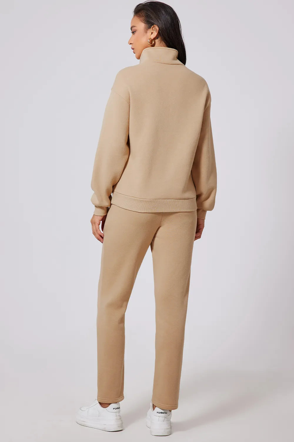 Half Snap Turtleneck Top and Pants Active Set - Girly Tea
