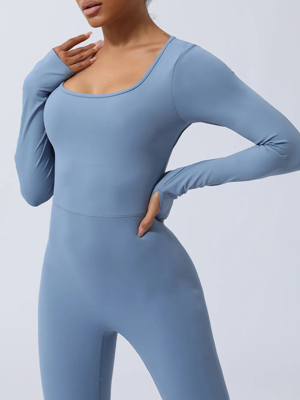 Twisted Backless Long Sleeve Jumpsuit - Girly Tea