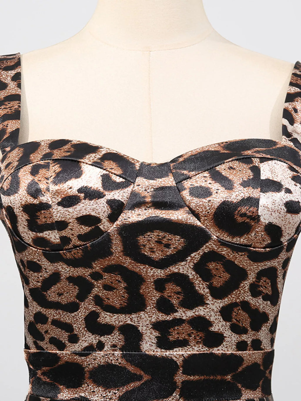 Leopard Print Bodycon Back Slit Midi Dress - Girly Tea