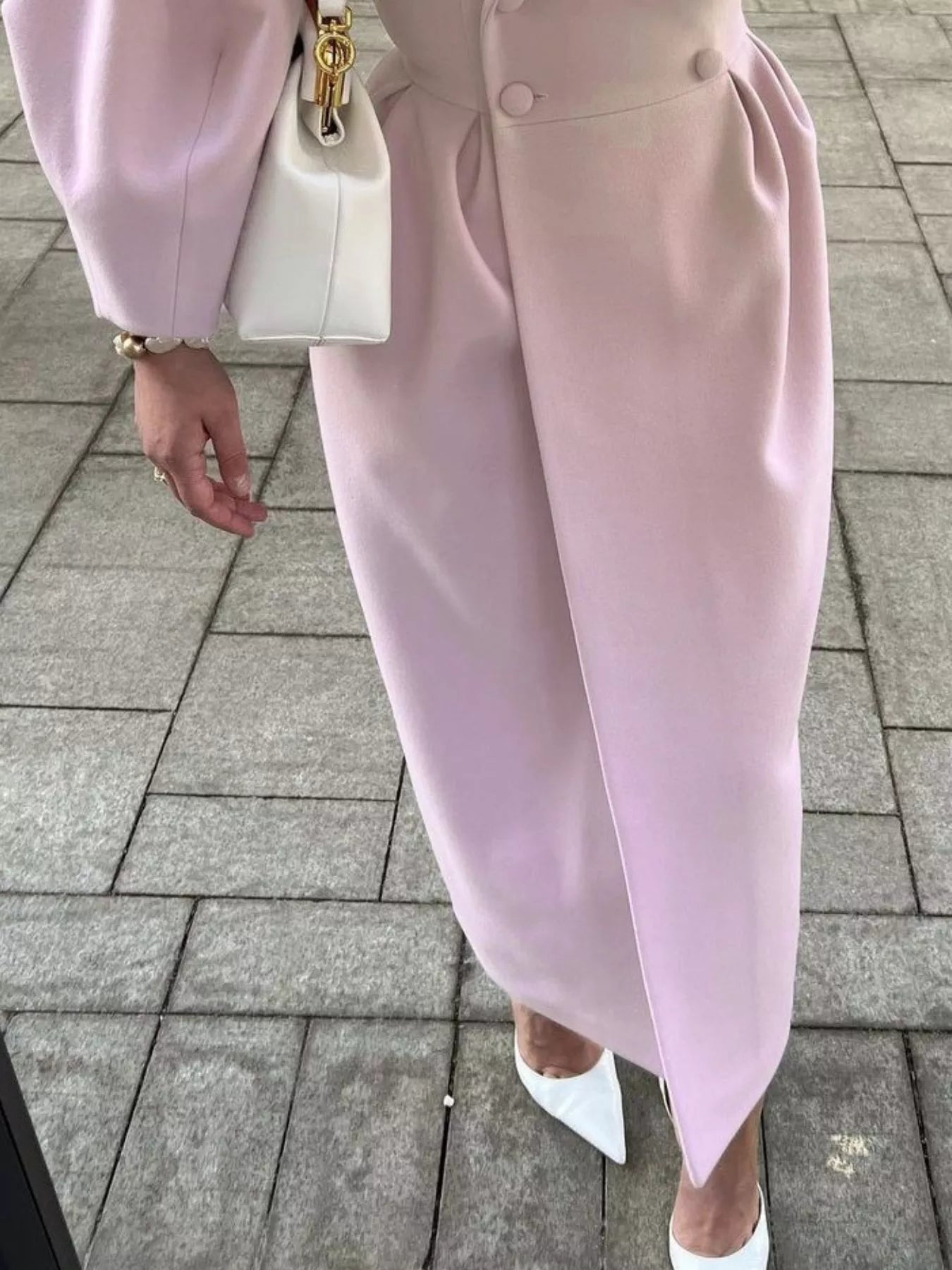 Double-Breasted Longline Coat - Girly Tea