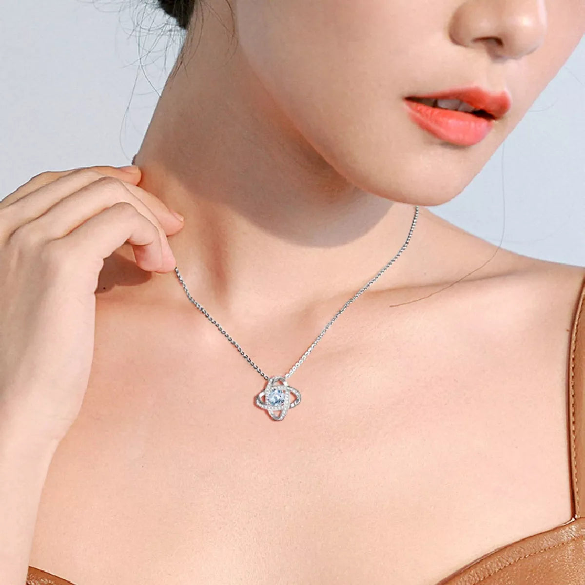 1 Carat Moissanite 925 Sterling Silver Pendant Necklace - Girly Tea
