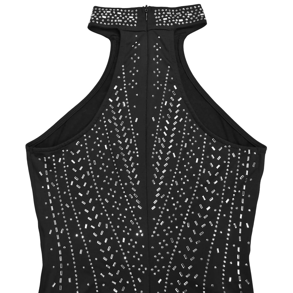 Sparkling Rhinestone Cutout Jumpsuit - Girly Tea