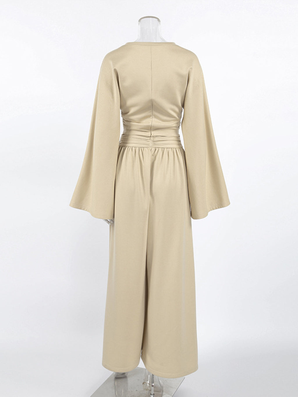Round Neck Top and Wide Leg Pants Set - Girly Tea