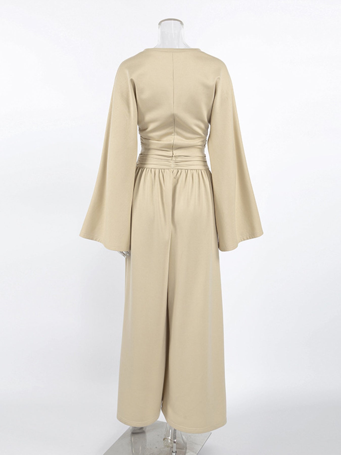 Round Neck Top and Wide Leg Pants Set - Girly Tea
