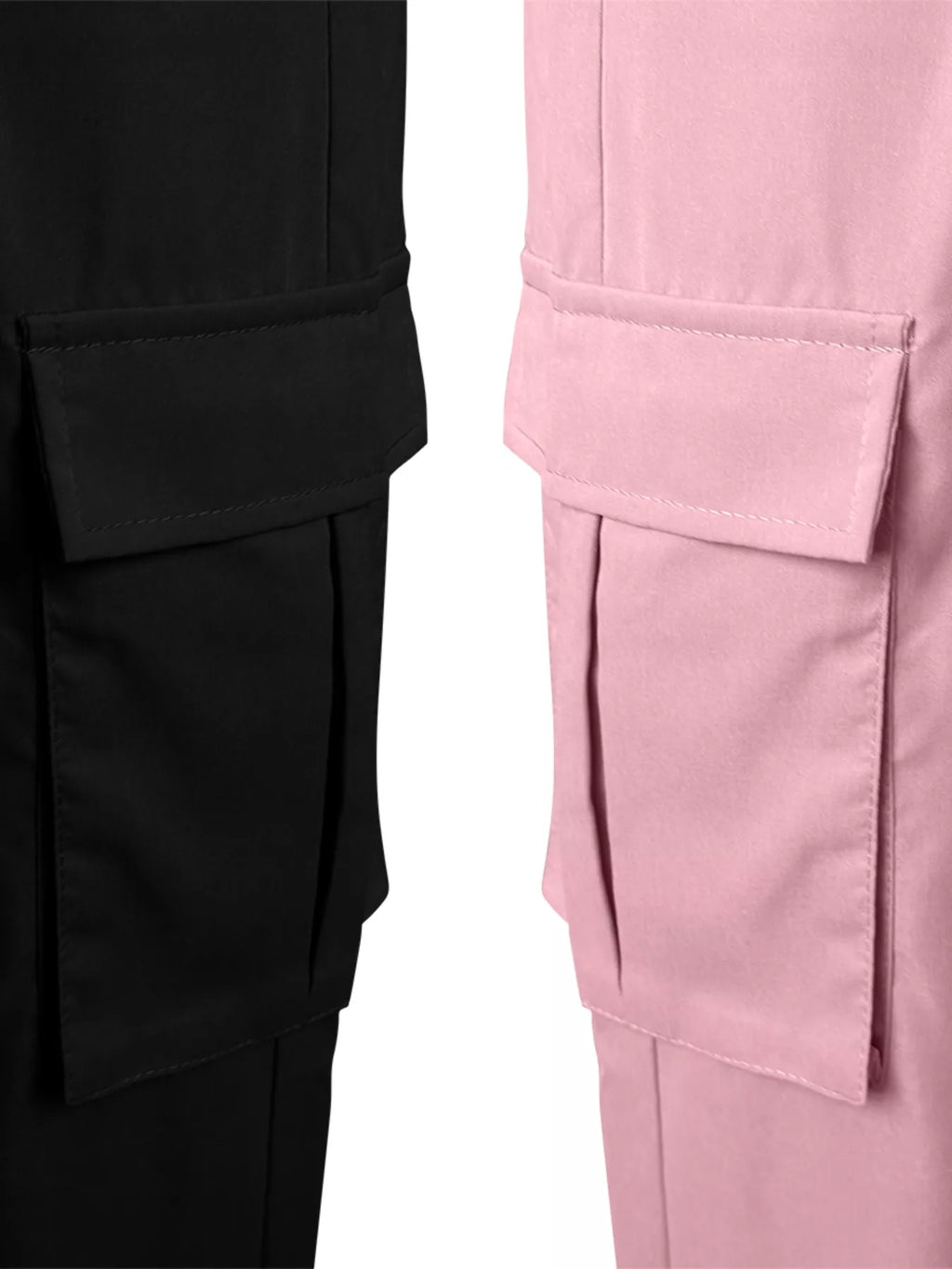 2 Piece Elastic Waist Cargo Pants - Girly Tea