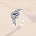 1 Carat 925 Sterling Silver Moissanite Ring - Girly Tea