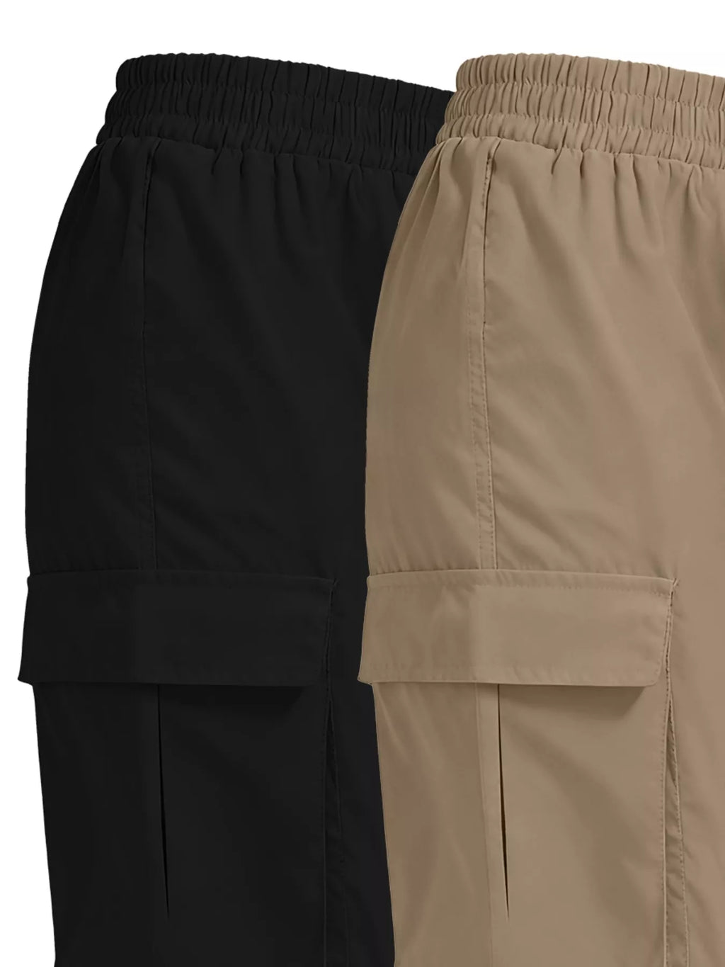 2 Piece Elastic Waist Cargo Pants - Girly Tea