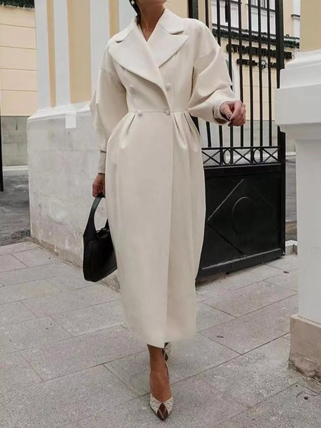 Double-Breasted Longline Coat - Girly Tea