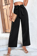 Perfee Belted High-Rise Wide Leg Pants - Girly Tea