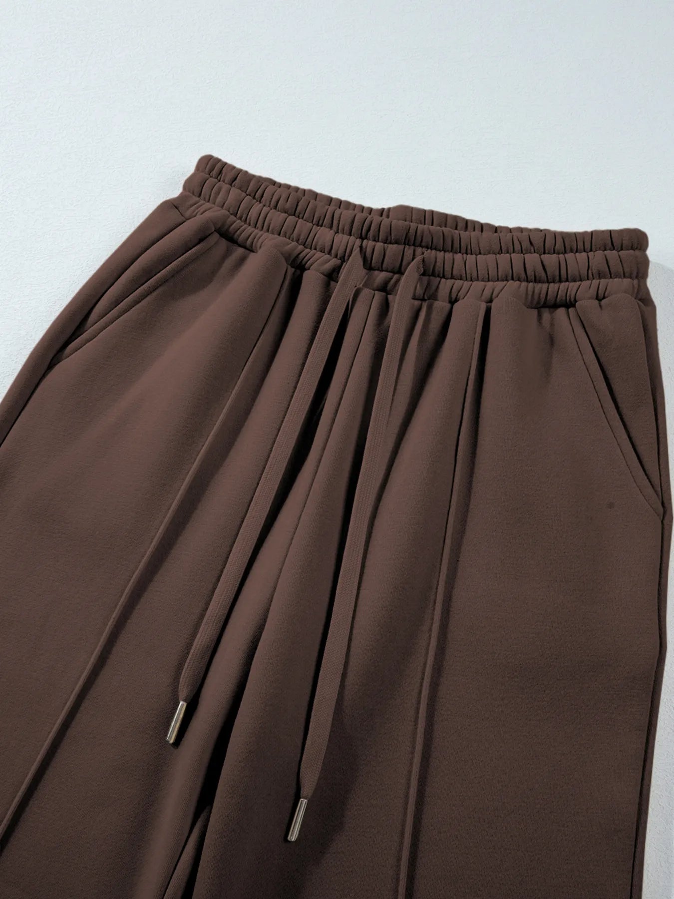 Collared Sweatshirt and High Waist Pants Active Set - Girly Tea