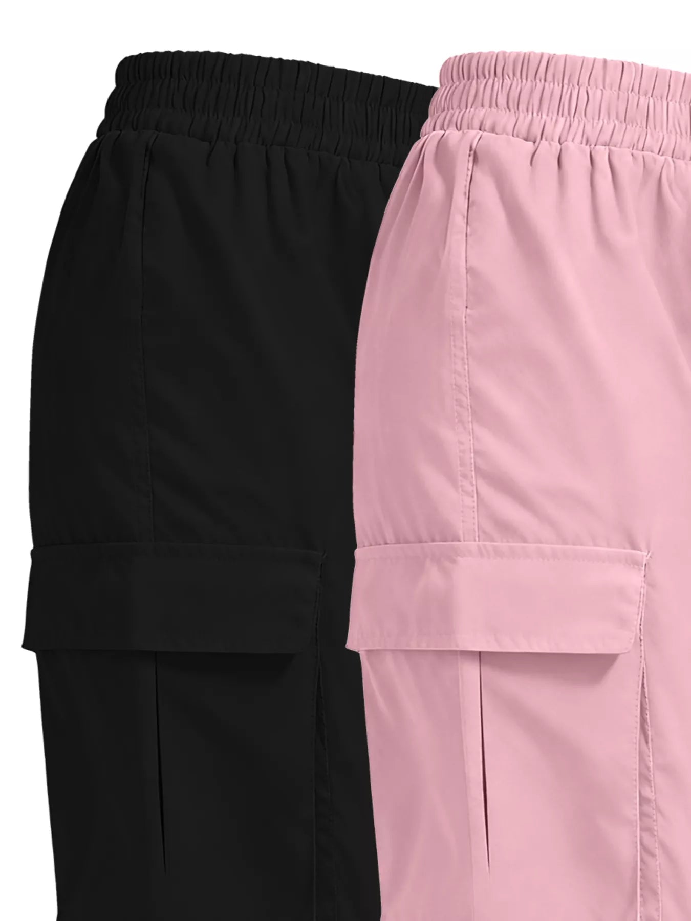 2 Piece Elastic Waist Cargo Pants - Girly Tea