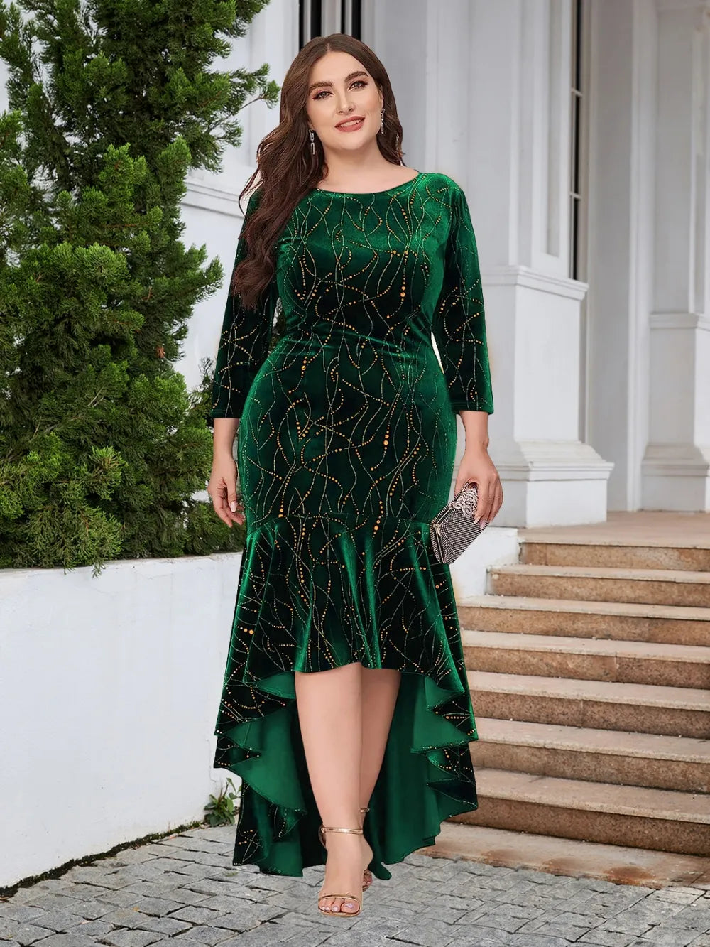 Plus Size Ruffle Hem High-Low Dress - Girly Tea