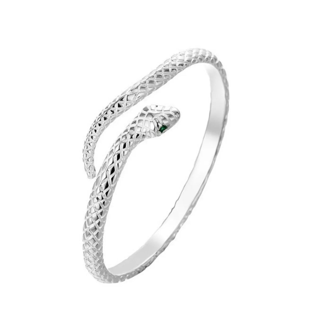 925 Sterling Silver Snake Bypass Ring - Girly Tea