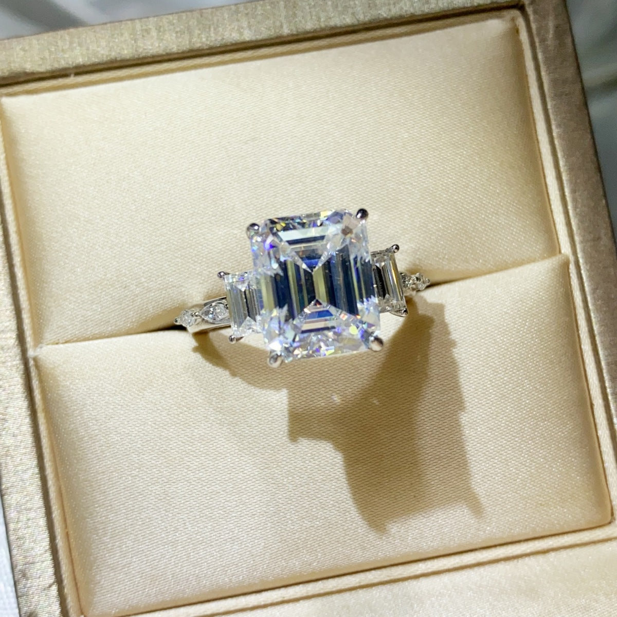 5 Carat Moissanite 925 Sterling Silver Ring - Girly Tea