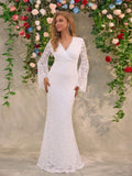 Lace Surplice Flare Sleeve Maxi Dress - Girly Tea